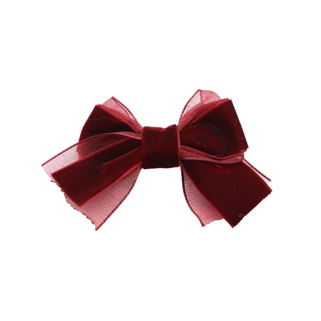 AP New winter Wine Ruby floral bow elegant headband fashion children hairband hair accessories baby clip OEM