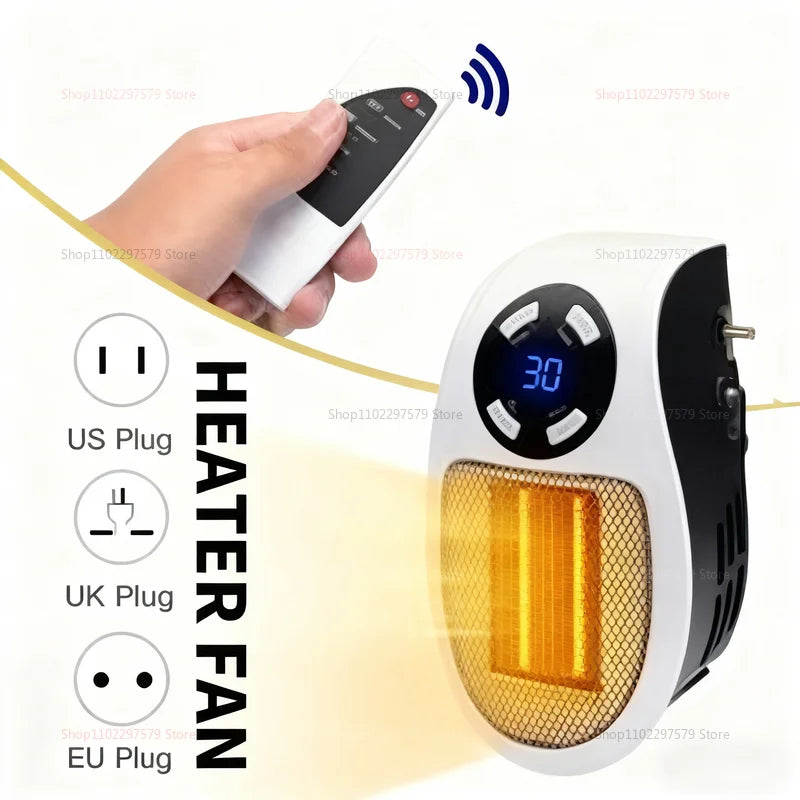 2025 Electric Portable Heater Wall Mounted Room Warmer Compact Warm Air Blower Winter Heating Home Appliance for Indoor Comfort