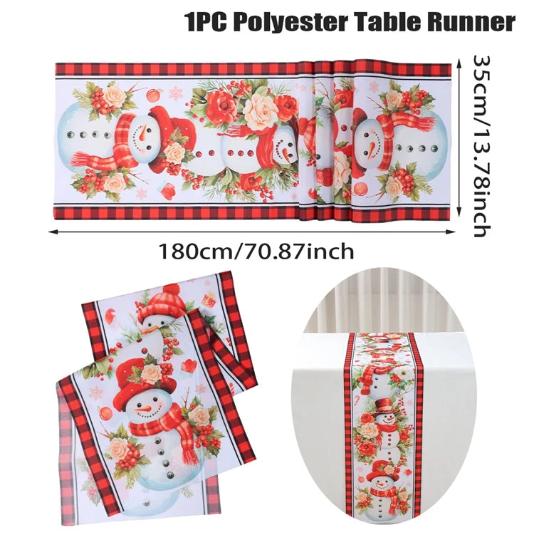 Christmas Table Runner Merry Christmas Decoration for Home Xmas Party Decor 2025 Navidad Notal Noel Ornament Happy New Year 2026