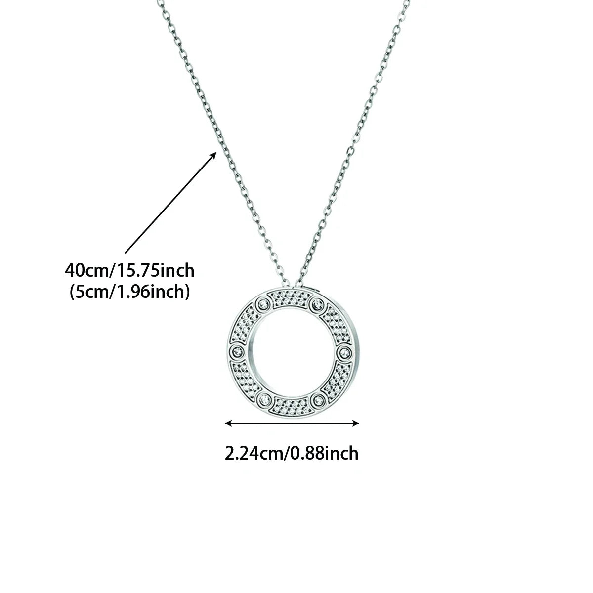 Fashion  Elegant Jewelry Crystal Circle Pendant Necklace  for Women Women Fashion Necklace Jewelry Gift