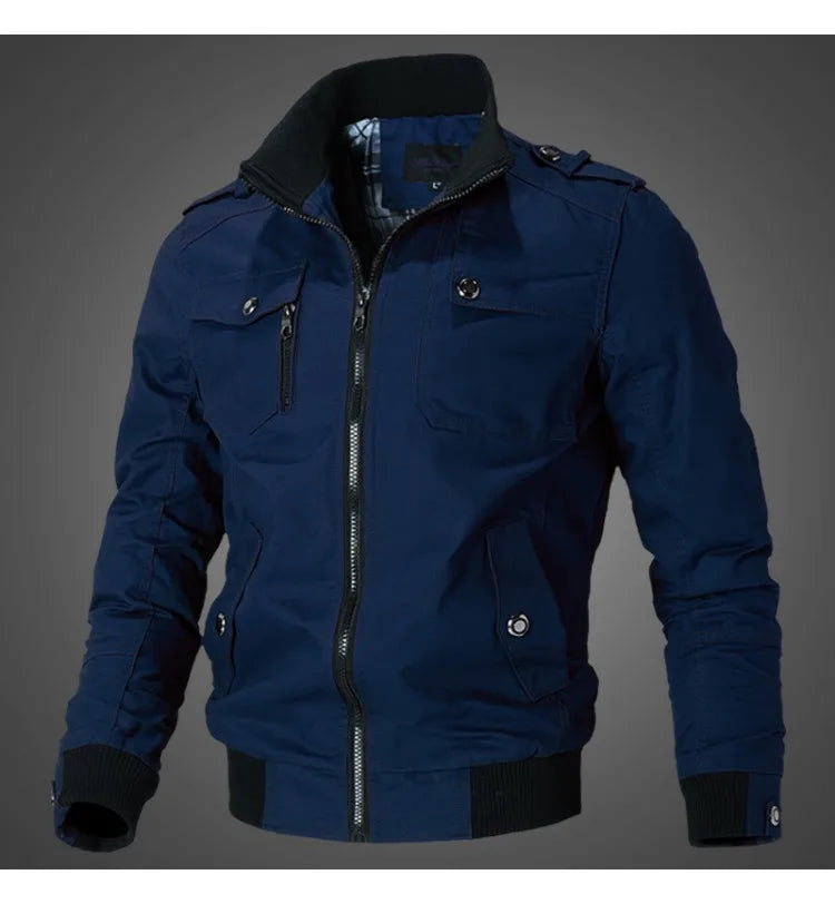 Jacket Men Fashion Casual Versatile and Comfortable Windbreaker Jacket Coat Men Autumn New Outwear Solid Stand Slim Jacket Mens