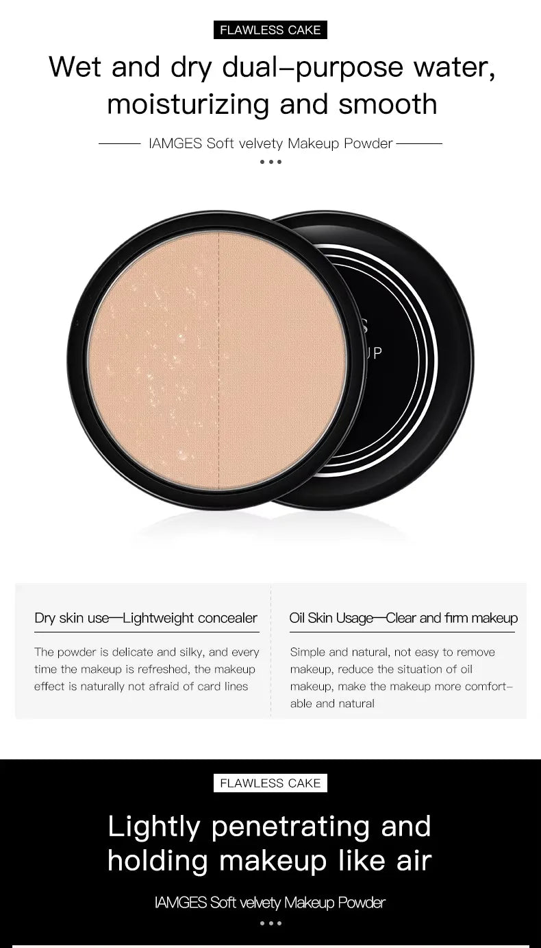 3 Colors Make Up Face Powder Brighten Oil-control Waterproof Nude Makeup Pressed Powder Foundation Makeup Base Cosmetics