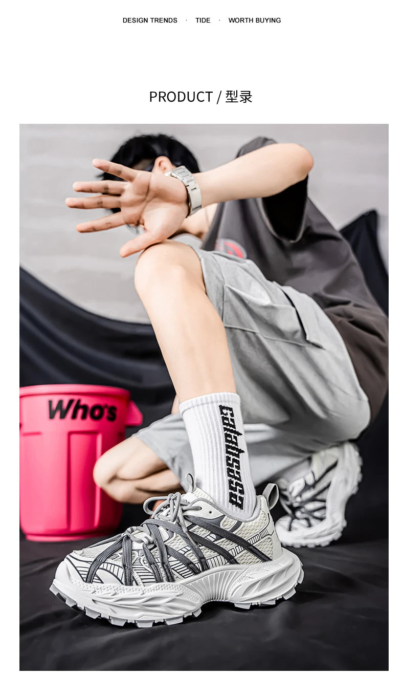 Men's Shoes Fashion White Sneakers For Men Lace up Skateboard Board Shoe Thick Sole Versatile Vulcanized Shoes Zapatillas Hombre