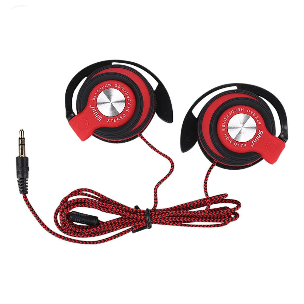 3.5mm Wired Headphones Heavy Bass Headset Over-ear Adjustable Ear Hook Earphones Music Earphone for Phone