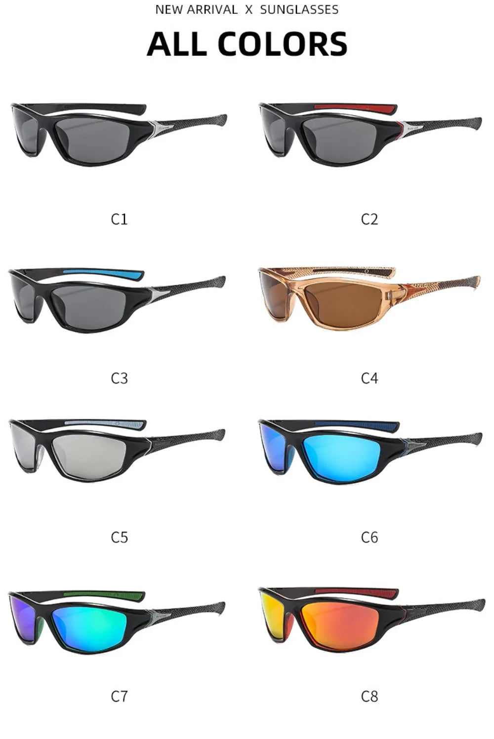 Fashion Sports Polarized Sunglasses Men Women Fishing Hiking Running Cycling Mountaineering Sport Man Sun Glasses UV400 Eyewear