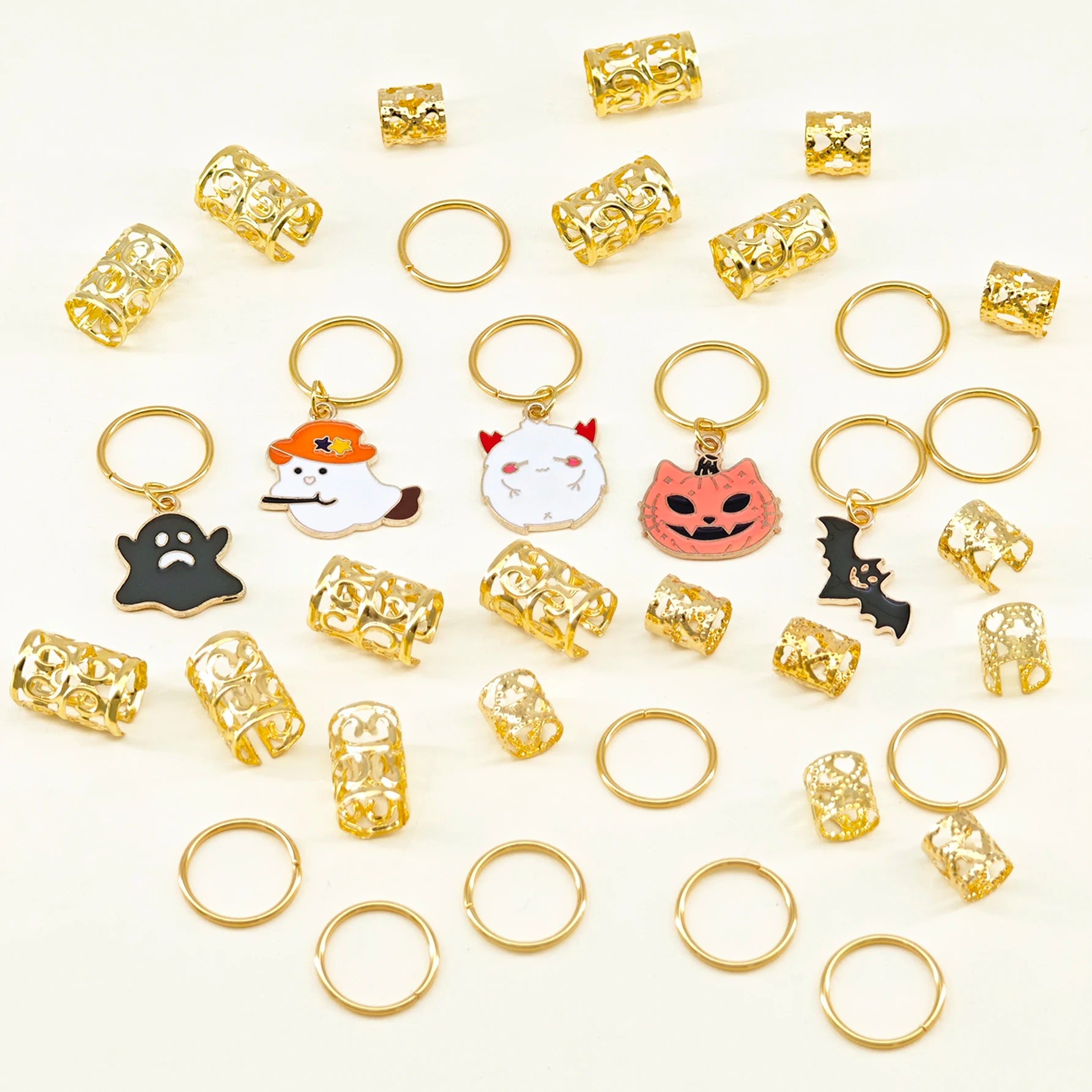 35pc Halloween Women Hair Accessories, Halloween Costume Hair Rings For Women, Halloween Costumes Holiday Essential