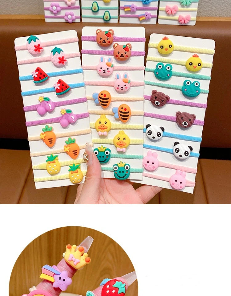 20-100 Pieces/Set Rubber Band for Children Cartoon Hair Band New Sweet Baby Hair Rope Hair Accessories