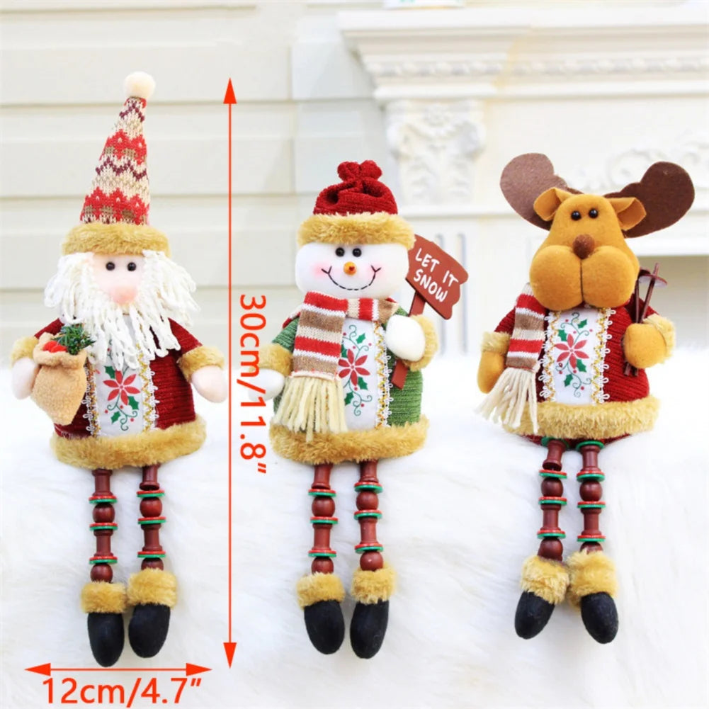 Christmas Dolls New Year Ornament Reindeer Snowman Santa Elk Bear Doll Children's Gifts New Year Christmas Dolls decoration