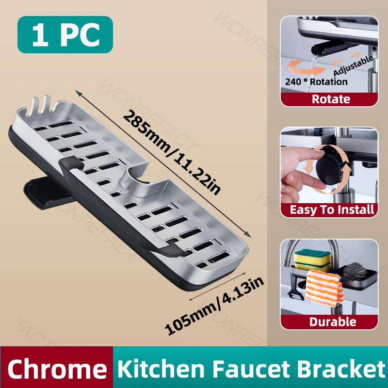 Kitchen Faucet Rack  Kitchen Accessories Sponge Storage Rack Kitchen Sink Rack Holder Dishcloth Towel Rack Filter Basket