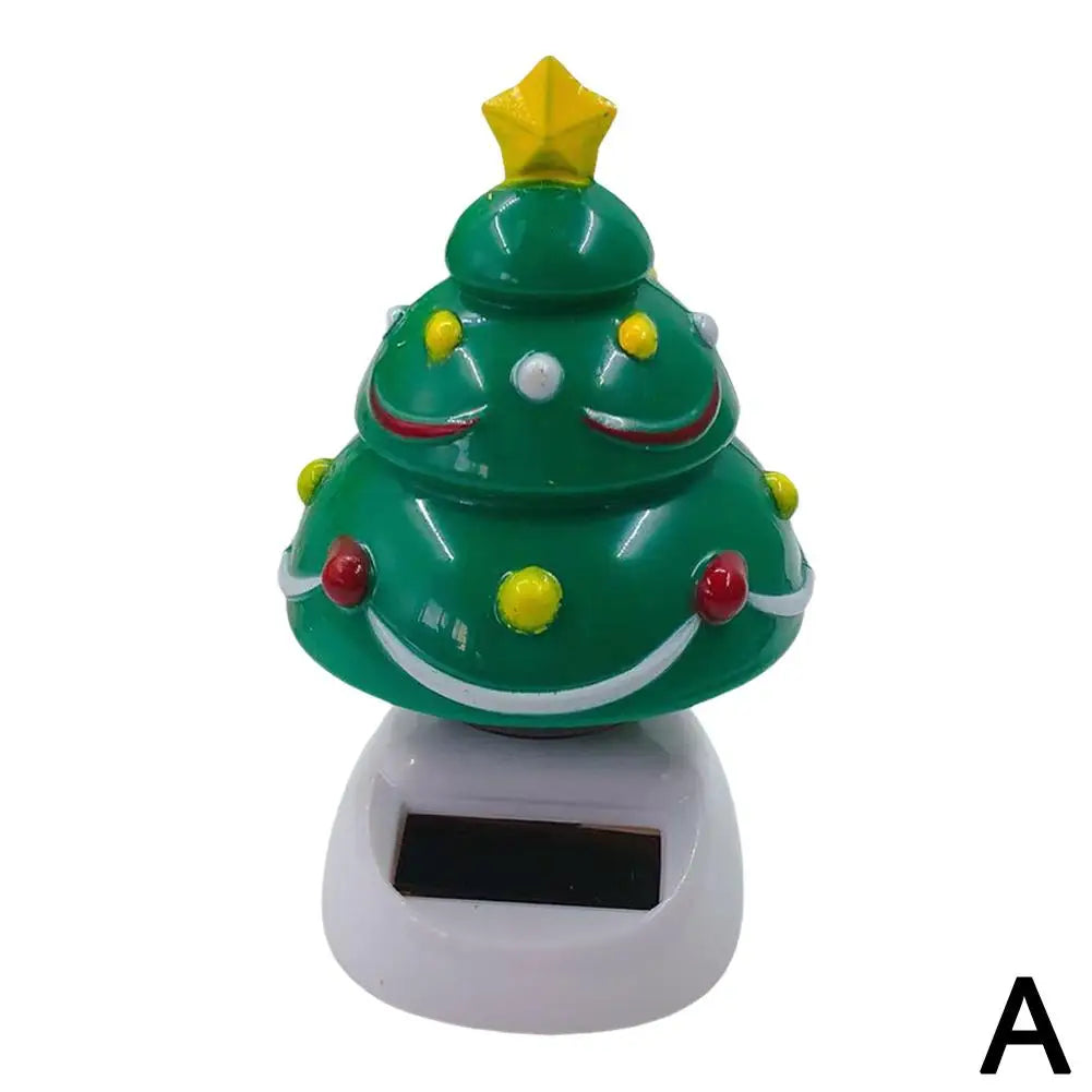 Christmas Car Decoration Solar Dancing Santa Claus Car Ornament Tree Elk Snowman Bobblehead Doll Merry Christmas Gift Accessory