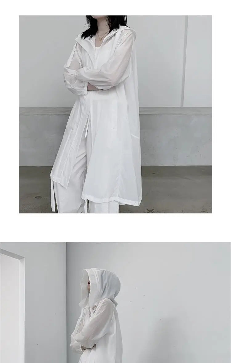 Jackets Women Hooded Chic Solid Breathable Casual Summer Simple Sun-proof Harajuku Long Style Streetwear Baggy Mujer Clothing