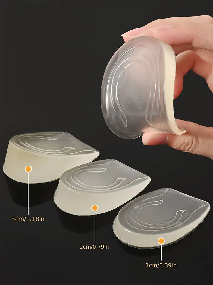 Silicone Gel Height Increase Insole Heel Lifting Inserts Shoe Foot Care Protector Elastic Cushion Arch Support Insert for Unisex
