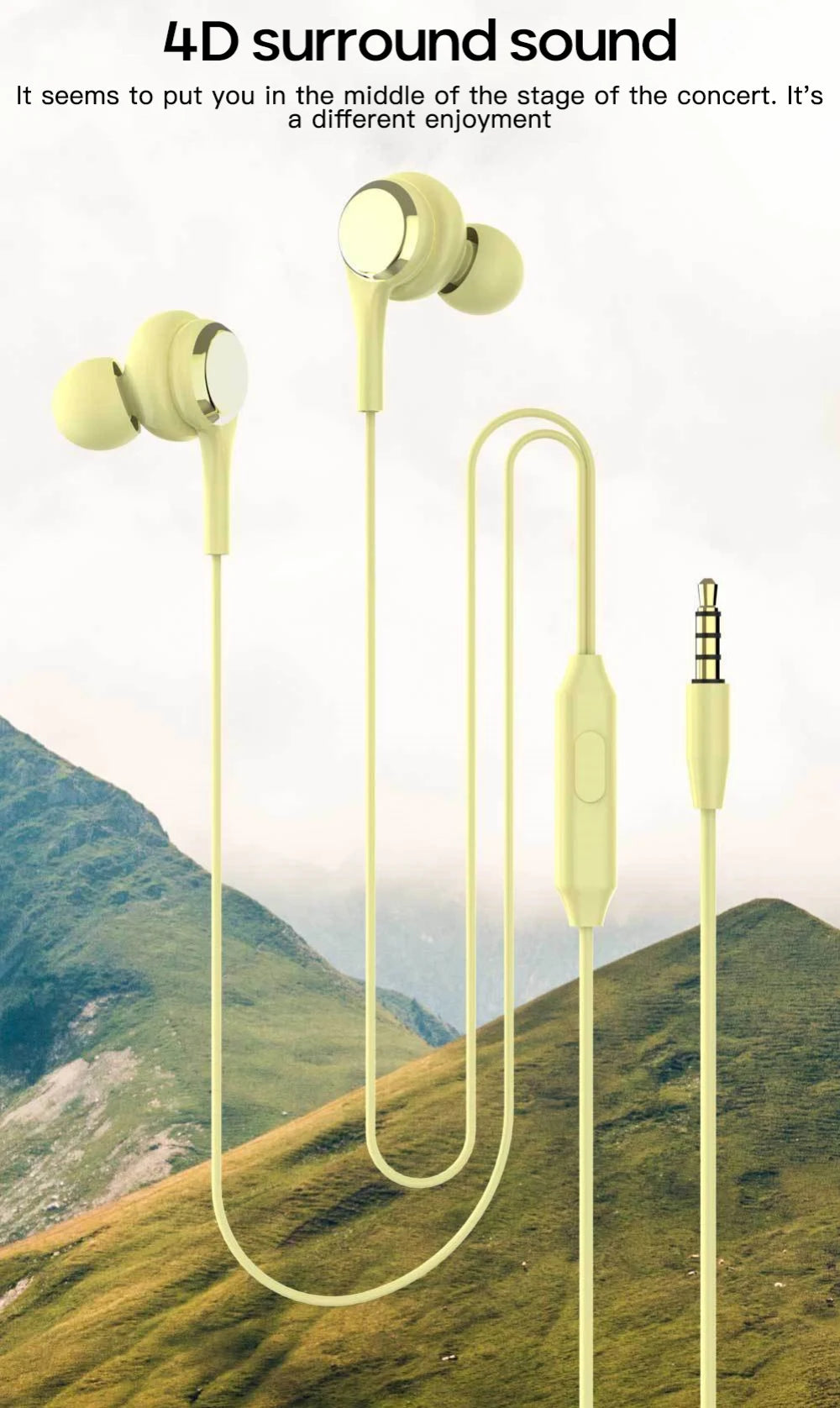 3.5mm Wired Earphones with Microphone, Universal In-Ear Headphones Hands-Free Calling & Metallic Finish for Phone PC