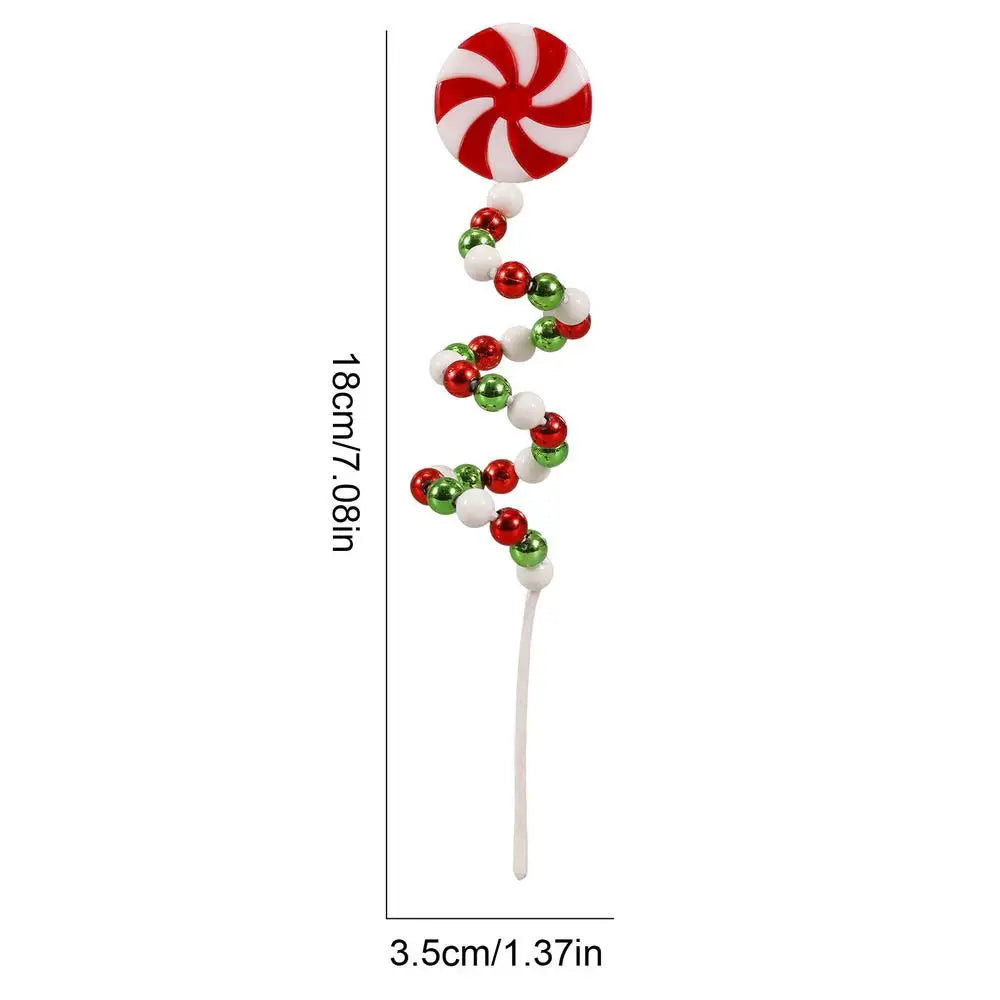 Christmas Candy Cane Decorations Christmas Tree Decoration Red White Lollipop Decoration Curved Candy Christmas Tree Stems Decor