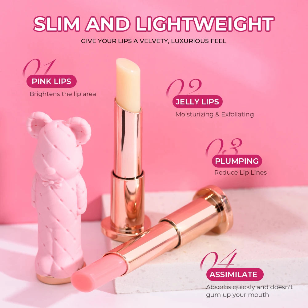 Beauty Glazed Bear Moisturizing Lipstick,Colored Lip Balm,Nourishing Lip stick,Easy To Color,Watery