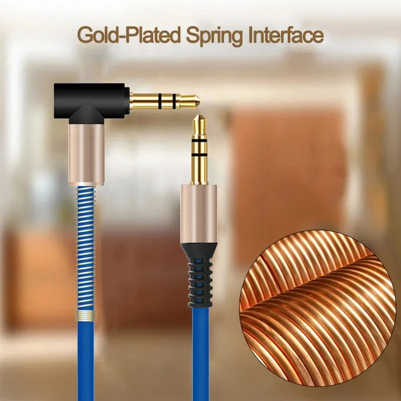 3.5mm Jack Audio Cable3.5mm Car Spring AUX Cable Gold Plated jack male to male speaker cables Cord for TV PC Car  mobile phones