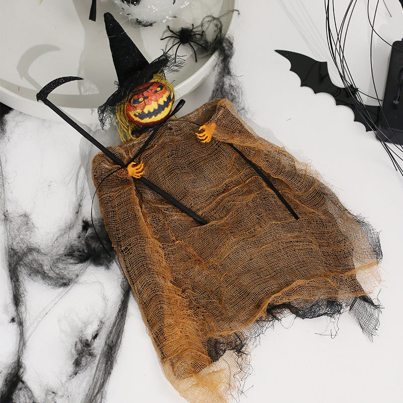Halloween Ghost Festival Witch Figurine Hanging Doll DIY Decoration Pendant Ornaments for Party Haunted House Decorate Props