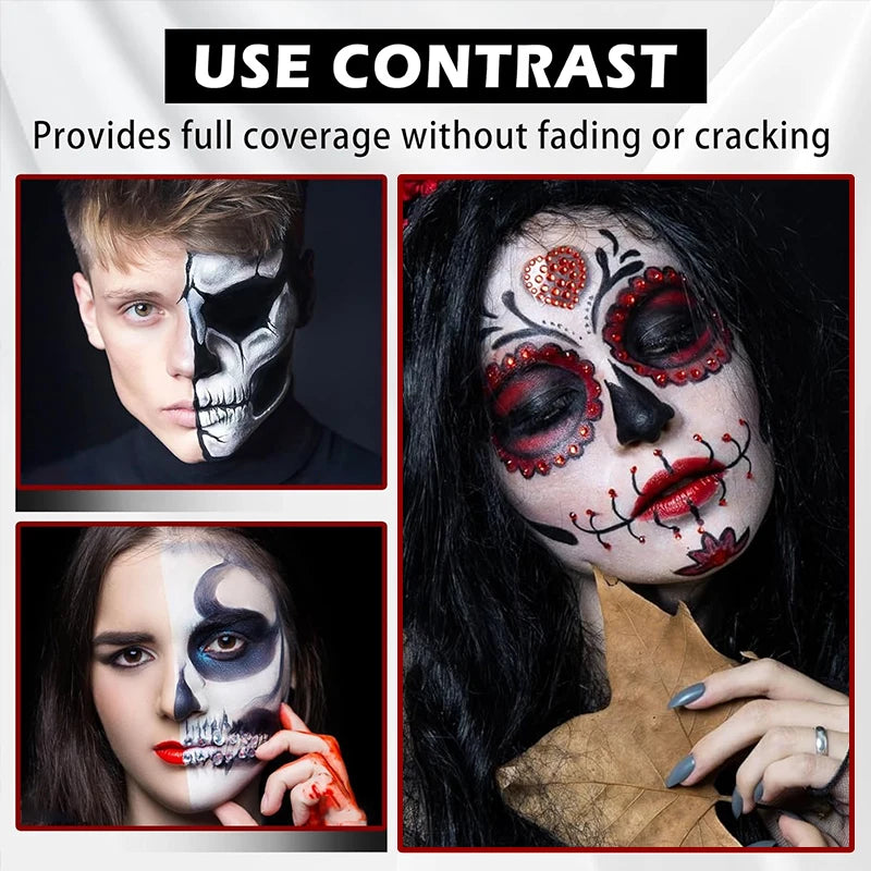 Halloween Foundation Cream Cosplay White Concealer Make-Up Body Paint Stick Party Long-lasting Non-Toxic Oil Based Face Makeup