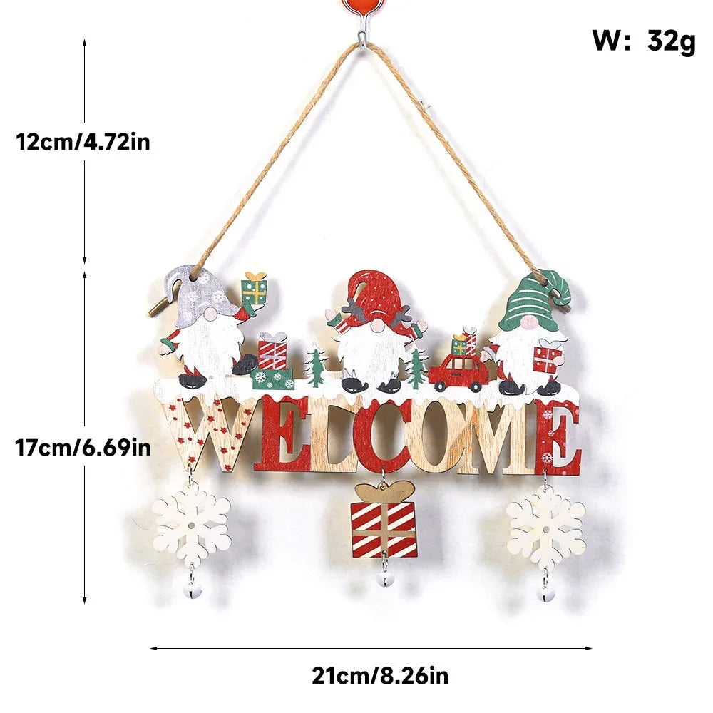 Christmas Hanging Pendant Wooden Crafts Xmas Tree Wall Ornament Natal Navidad Merry Christmas Decor 2025 Happy New Year 2026