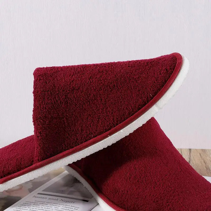 Women Indoor Slippers warm furry Home Slipper Winter Home shoes Women Men House Flat Closed Toe Slides for Bedroom Flip Flops