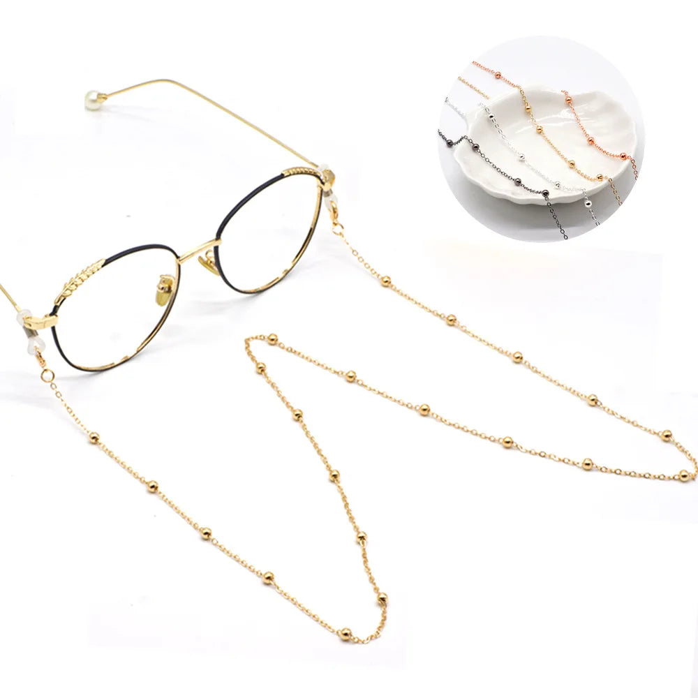 Fashion Metal Men women Eyeglass Chains Sunglasses Reading Beaded Glasses Chain Eyewears Cord Strap Rope female glasses chain