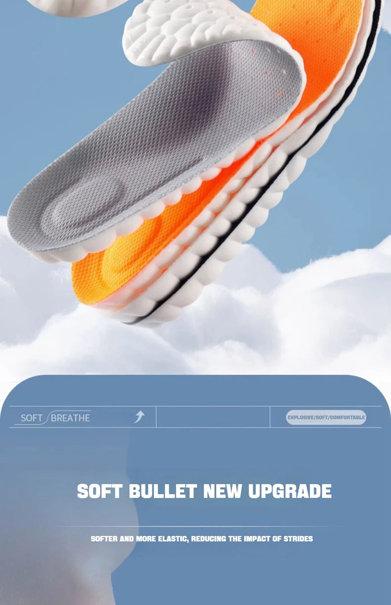 4D Massage Shoes Insoles Super Soft Latex Sports Insole for Feet Running Basket Shoe Sole Arch Support Orthopedic Inserts Unisex