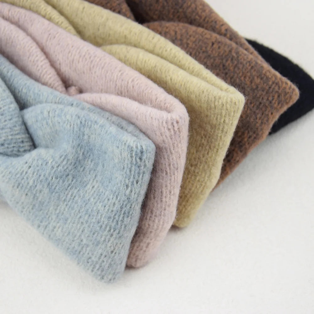 Winter Warm Cross Knot Headbands For Women knitting Elastic Hair Bands Turban Woolen Warm Crochet Headband Hair Accessories