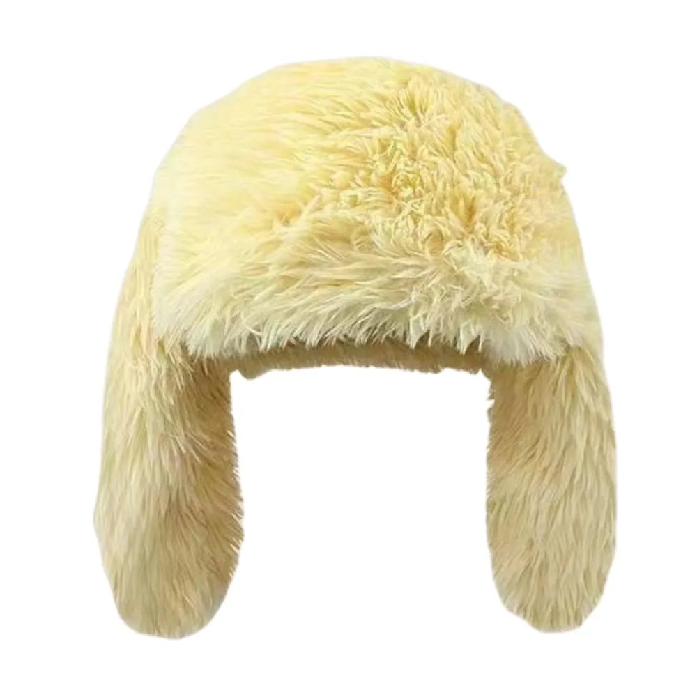 Women's Accessories Faux Fur Rabbit Ear Hat Ear Protection Sweet Plush Winter Hat Rabbit Ear Women's Beanies Halloween Party