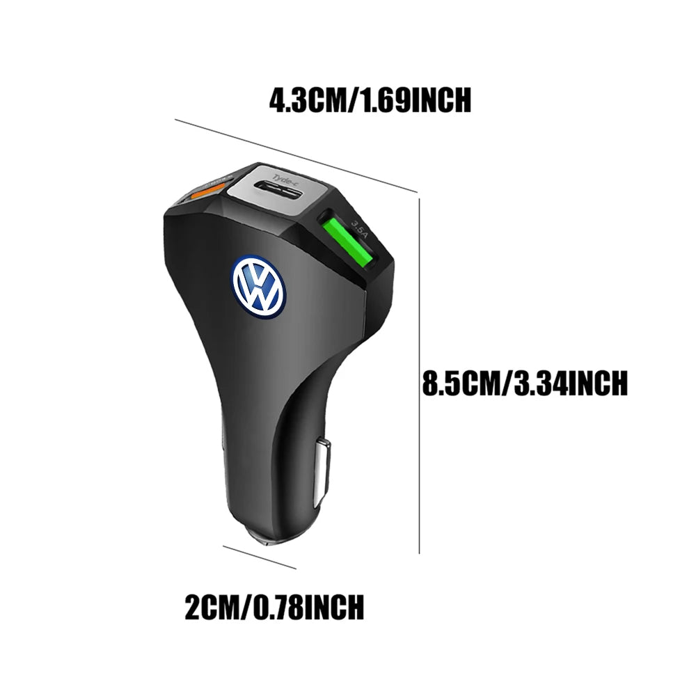 35W Car Charger PD QC3.0 Smart Phone GPS Ipad Adapter Accessory For Volkswagen Vw Tiguan Jetta Scirocco Polo Touran Golf 6 Rline