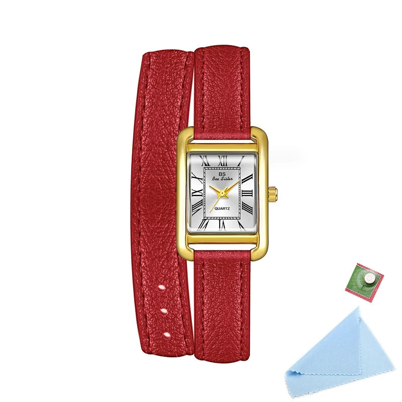 Women Watches 2025 Casual Vintage Leather Watch For Women Fashion Quartz Wristwatches Rose Gold Square Clock Gift For Girlfriend