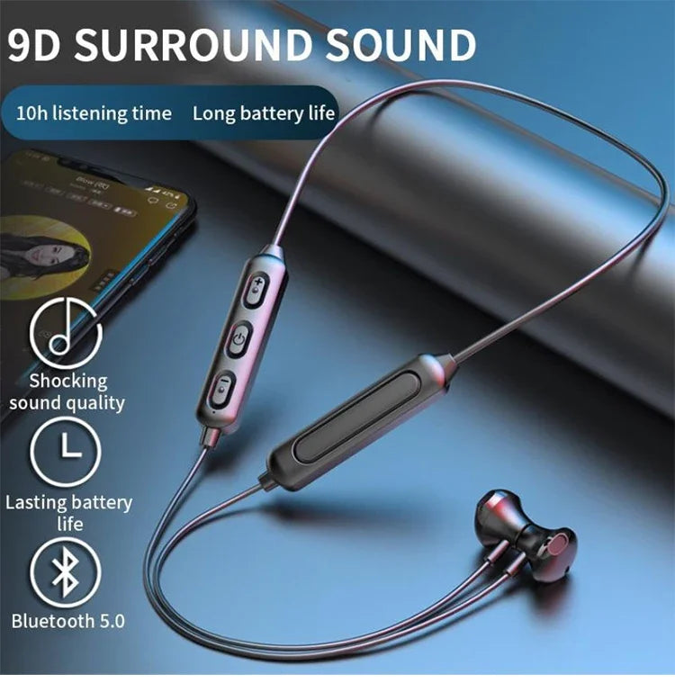 For iphone Hanging Neck Bluetooth 5.0 Wireless Sports Headset Ear Headset Bluetooth Headphones Earbuds Earphone With Mic