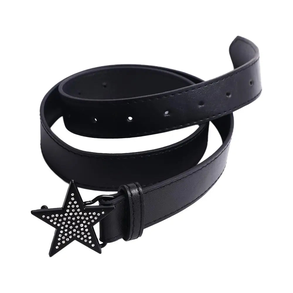 Accessories Alloy Width Waist Belt PU Leather Retro Women Waist Belt Adjustable Waistband Corset Belt Star Buckle Belt