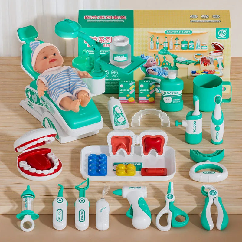 Kids Pretend Dental play Toys Set Children Doctor Role Playing Accessories Simulated Medical Tool Scene Game Toy