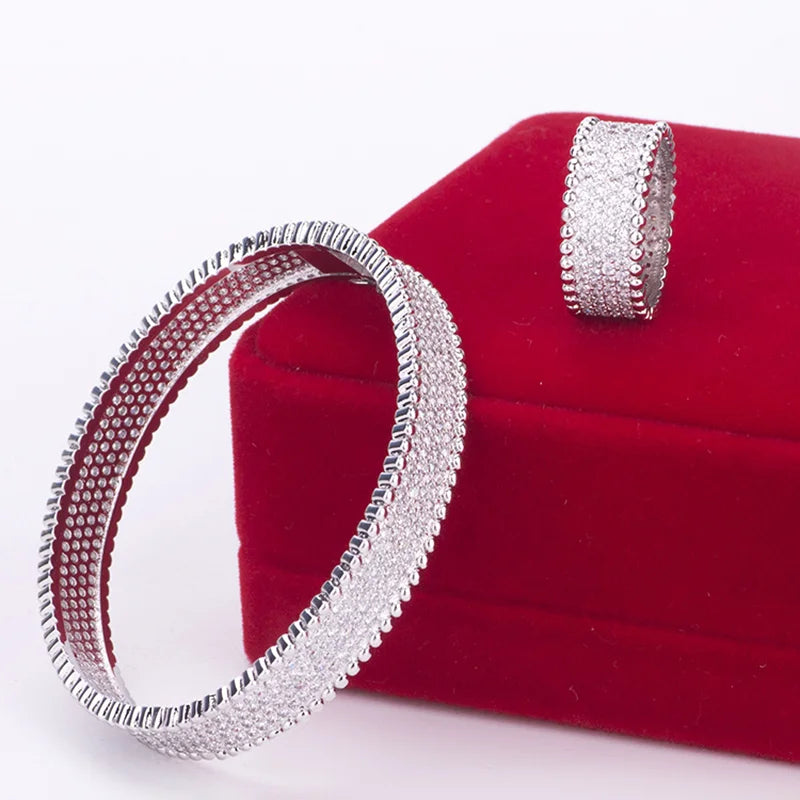 Fine Fashion Zirconia Jewelry Bracelets For Women Bracelet Rings Jewellery Sets