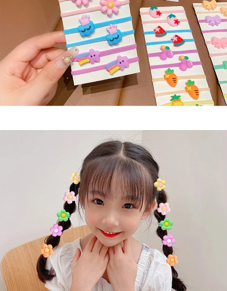 20-100 Pieces/Set Rubber Band for Children Cartoon Hair Band New Sweet Baby Hair Rope Hair Accessories