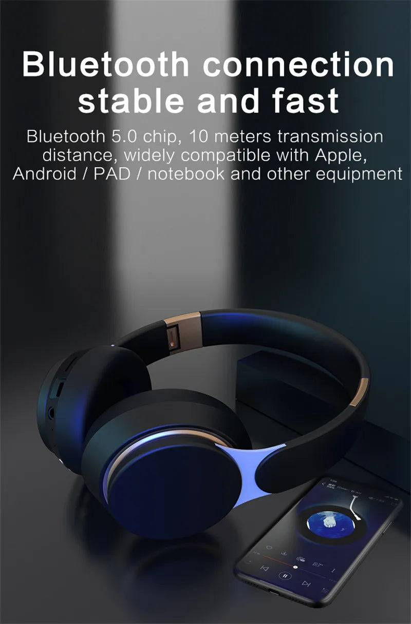 Wireless Headphones Bluetooth 5.0 Headset Foldable Earphones HiFi 9D Bass Stereo Earphone Sport Headset With Microphone