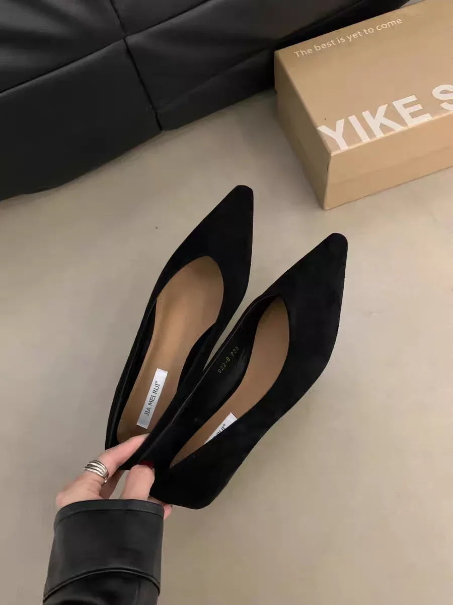 Women's Fashion Flat Shoes 35-39 Pointed Toe Shallow Mouth One Foot Stirrup Single Shoes Comfortable Soft Bottom Women's Shoes