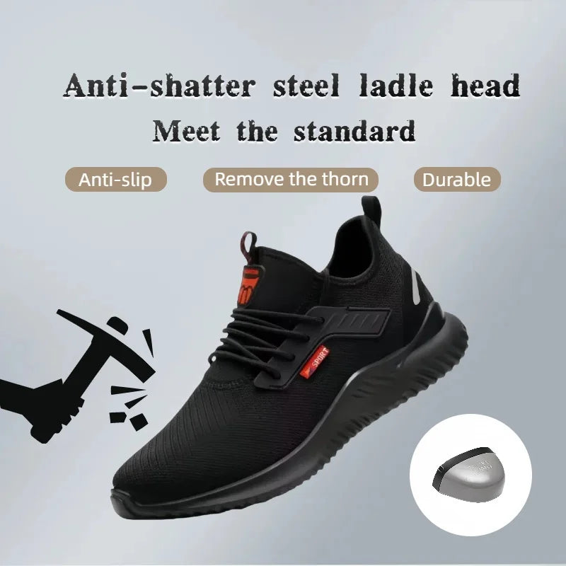 Men's Steel Safety Work Shoes Durable and Stylish Protective Steel Boots for Heavy Duty Comfortable Construction Factory