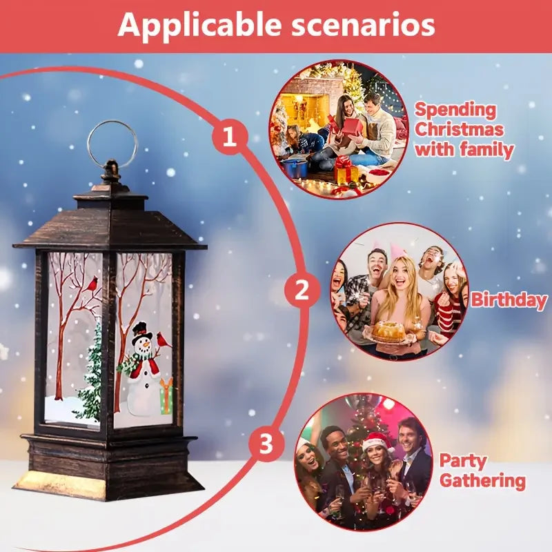 Christmas Santa Lantern Snowman Elk Night Light Holiday Party Wind Lamp Desktop Ornament Merry Xmas Home Decoration Supplies