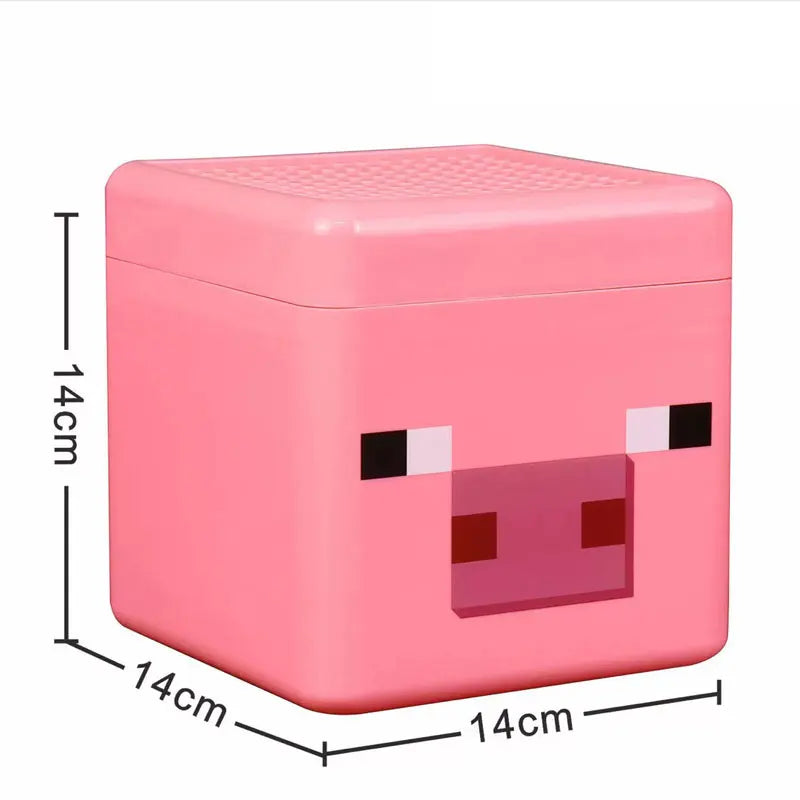 Kid Gifts TNT Storage Box Magnetic Building Block Desktop Toys Snack Block Storage Bucket Plastic Organizer Dust-proof Container