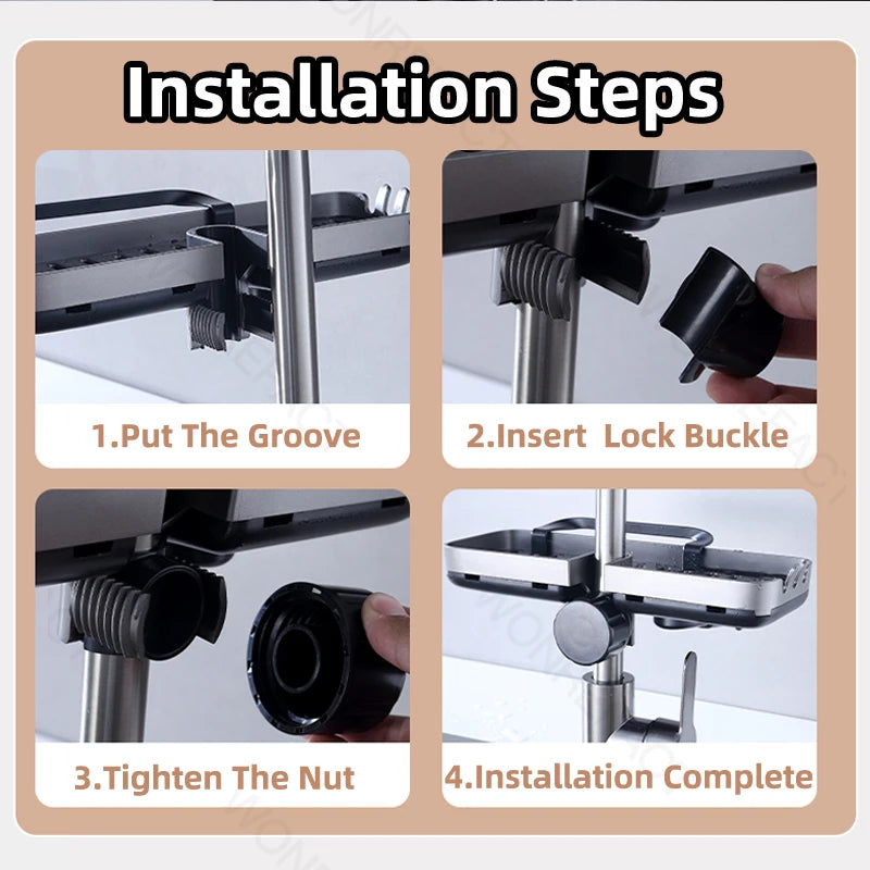 Kitchen Faucet Rack  Kitchen Accessories Sponge Storage Rack Kitchen Sink Rack Holder Dishcloth Towel Rack Filter Basket