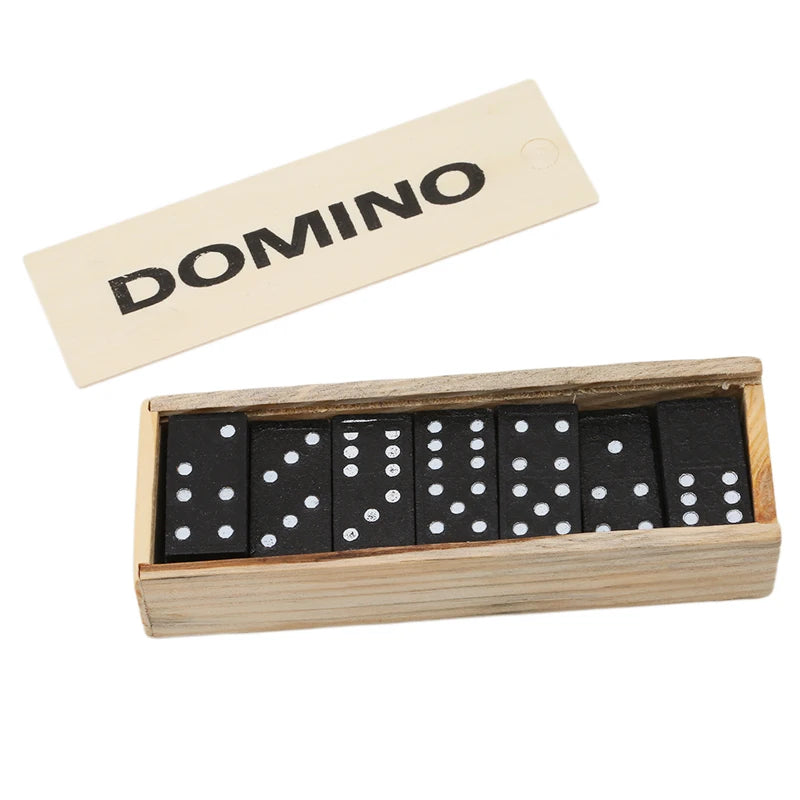 1set  Wood Domino Blocks Kits Domino Board Games Travel Funny Table Game Domino Toys For Kid Children Educational Toys Gifts