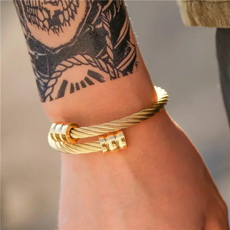 Pulsera Hombre Stainless Steel Chain Men Bracelet Punk Hand Accessories Vintage Wristband Male Jewelry Fashion Bracelet Gifts