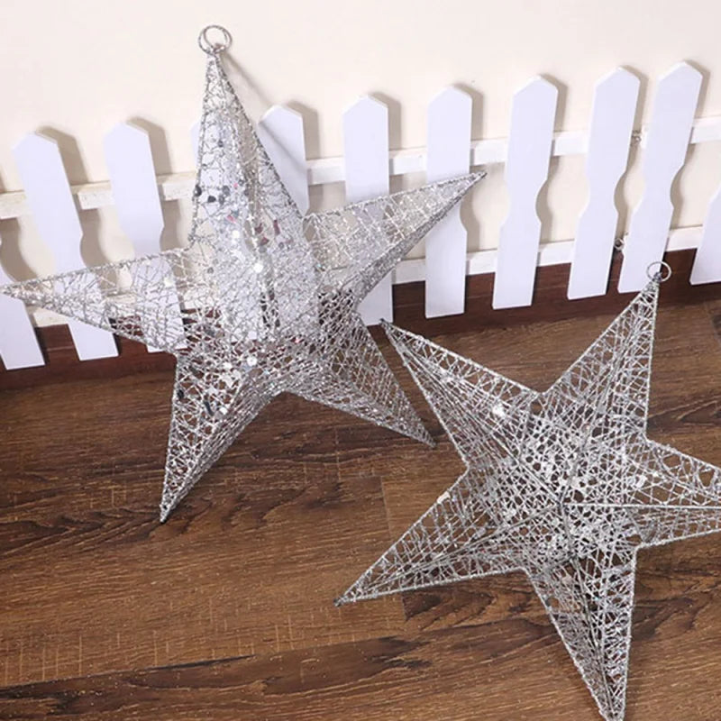 Christmas Tree Top Star Retro Traditional Star Decoration Diy Christmas Tree Top Decoration Durable Led String Lights Home Decor