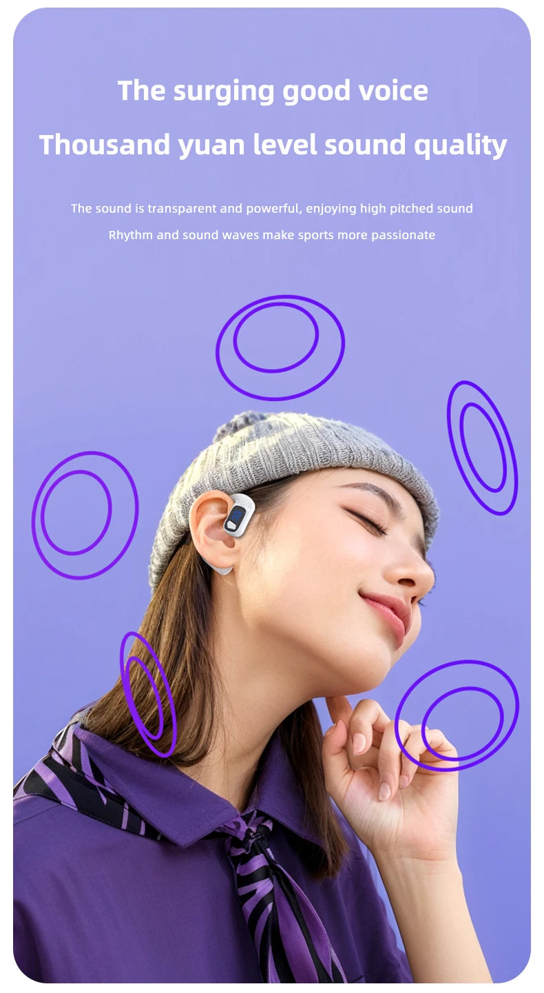 Digital Display Wireless Earphone New Bluetooth 5.4 Headset For Universal Phones Noise Cancelling Sports/Game/Drive Headphones