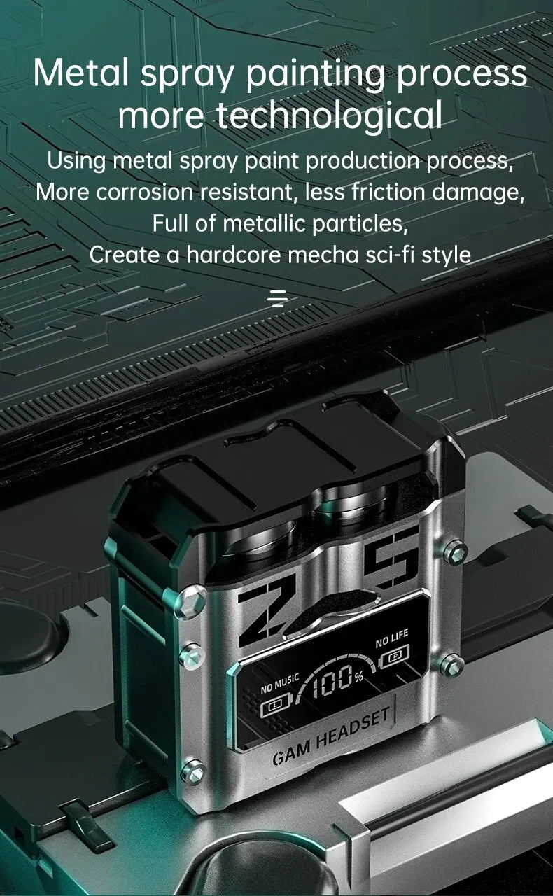 Wireless Noise Reduction HQ High Quality TWS Earphone M25 In-ear Type-C LED Display Recharge Earphone Headphone