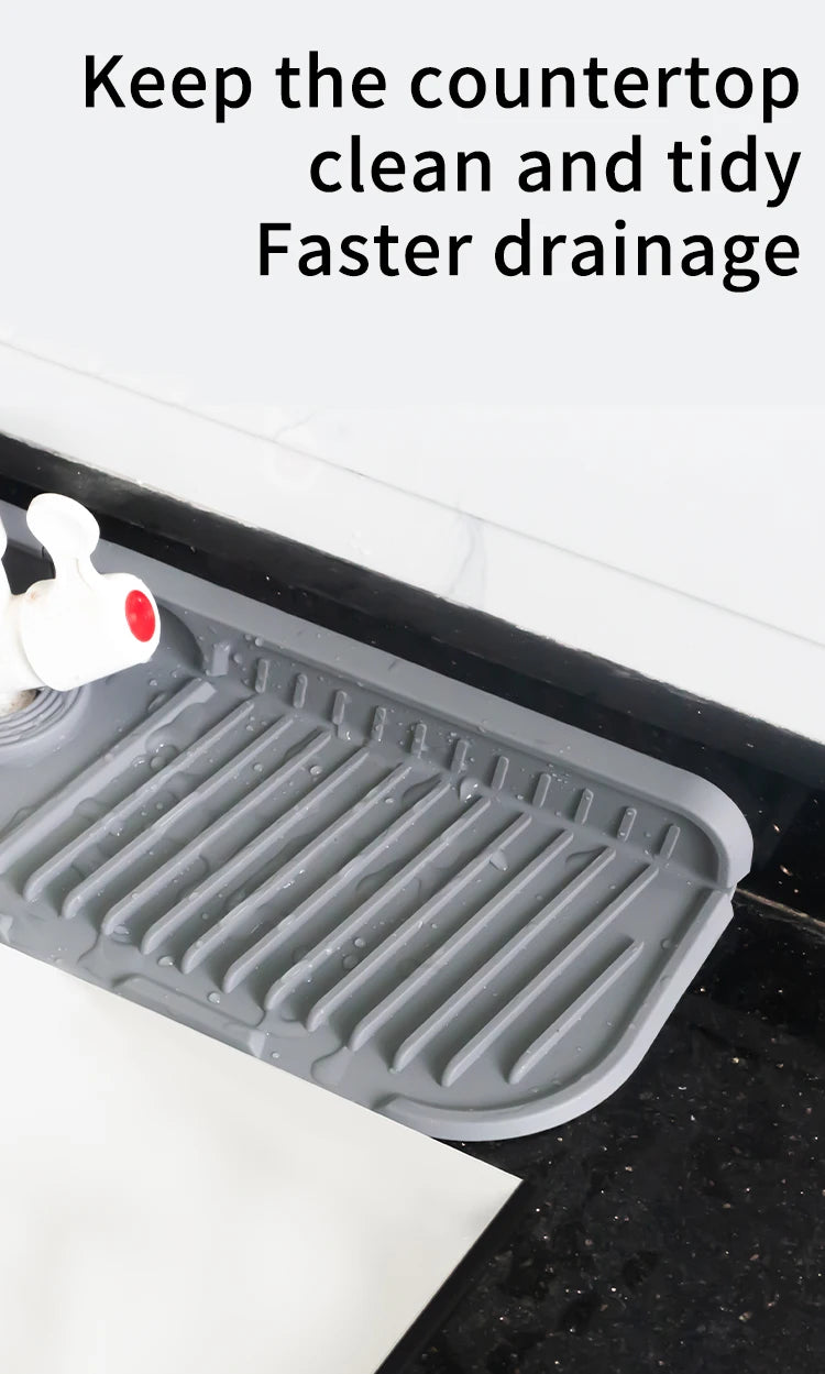 Kitchen Silicone Faucet Mat Faucet Water Catcher Mat Sink Splash Pad Countertop Protector Bathroom