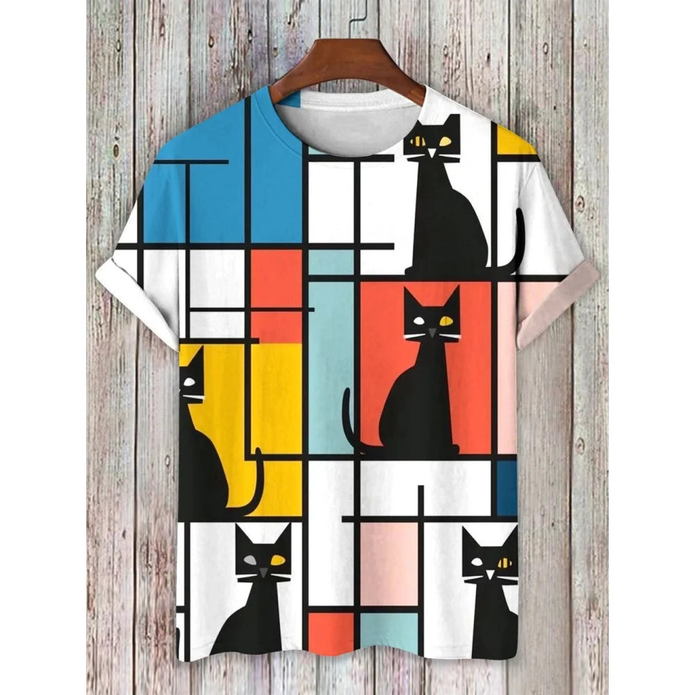 Cartoon Men's T-Shirt Casual Fashion 3d Print Short Sleeved Summer T-Shirt For Men Clothing Street Breathable T Shirt Top Tee