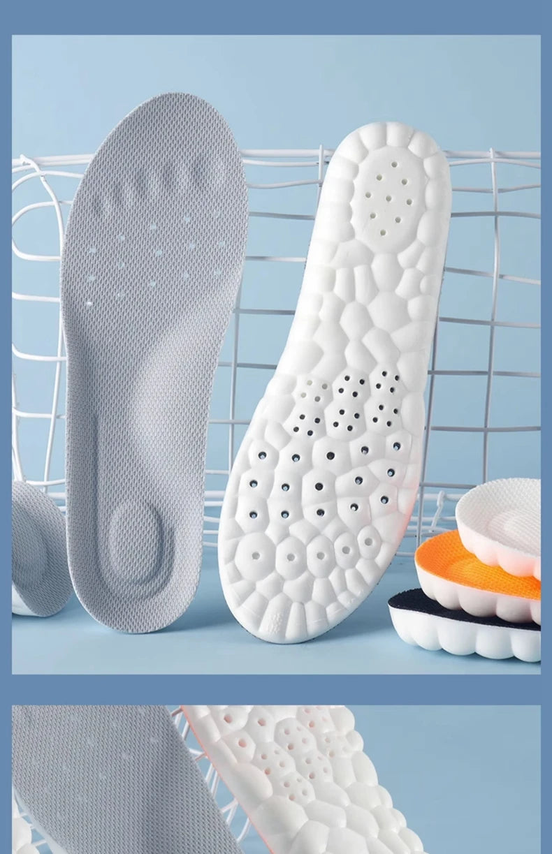 4D Massage Shoes Insoles Super Soft Latex Sports Insole for Feet Running Basket Shoe Sole Arch Support Orthopedic Inserts Unisex