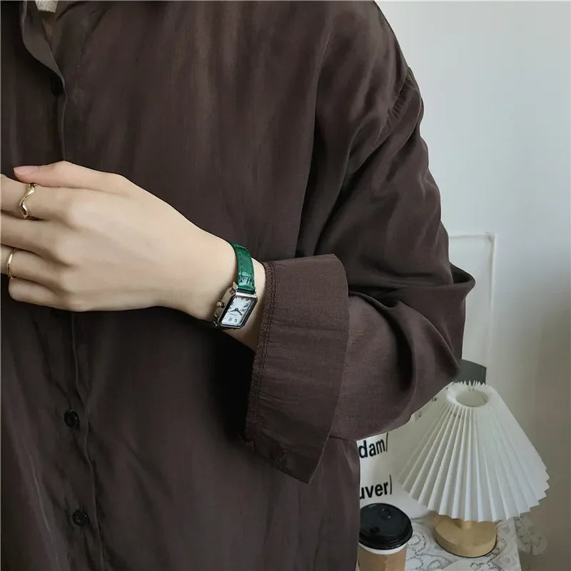 Women Watches Vintage Small Dial Watch Sweet Leather Strap Casual Women's Watches Bracelet Quartz Ladies Watch Women Clock Wrist